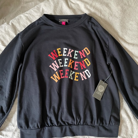 NWT VINCE CAMUTO WEEKEND black sweatshirt - Picture 9 of 11